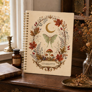 Personalized Witchy Autumn Luna Moth Planner