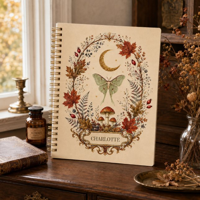 Personalized Witchy Autumn Luna Moth  Planner (Personalized Witchy Autumn Luna Moth Planner)