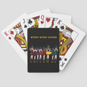Personalized Witchy Bitchy Sisters  Playing Cards