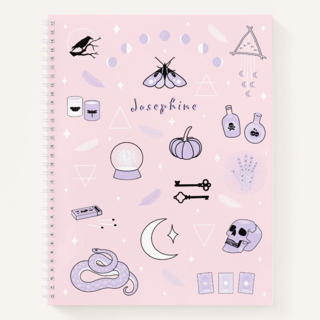 Personalized Witchy Halloween Notebook (Front)