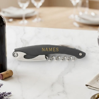 Personalized With 2 Last Name or Nickname on Them Corkscrew