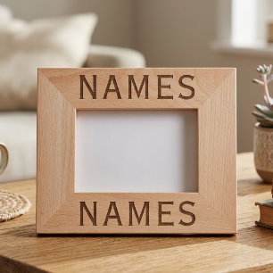 Personalized With 2 Last Name or Nickname on Them Etched Frames