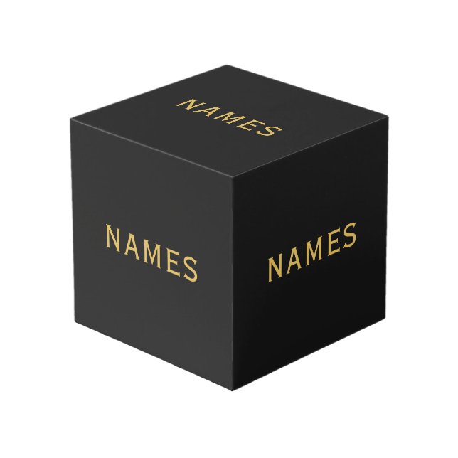 Personalized With 5 Last Name or Nickname on Them Cube (Front Angled)