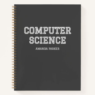 Personalized with Calendar Computer Science Grey Notebook