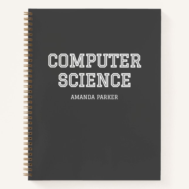 Personalized with Calendar Computer Science Grey  Notebook (Front)