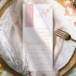 Personalized with Guest Name, Blush Pink Wedding Menu<br><div class="desc">Why spend in-place cards and menu cards when you can have an elegant All-in-one elegant Menu personalized with each guest's name? Contemporary, simple, and elegant design with beautiful modern handwritten calligraphy. The stripe on the top left corner is in a blush pink tone with the guest's name in white. NOTE:...</div>