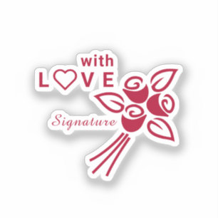 Personalized "With L❤️VE" Red Roses Vinyl