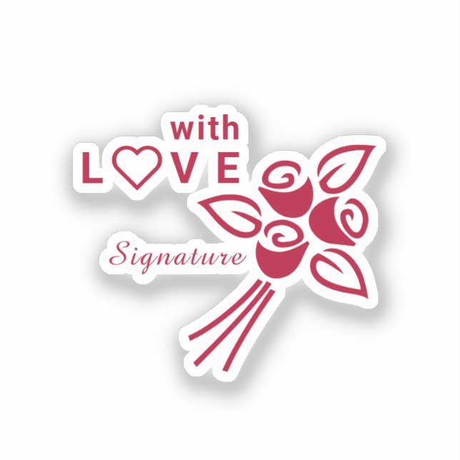 Personalized "With L❤️VE" Red Roses Vinyl (Front)