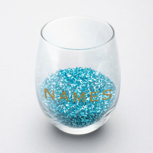 Personalized With Last Name or Nickname on Them Stemless Wine Glass