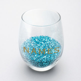 Personalized With Last Name or Nickname on Them Stemless Wine Glass