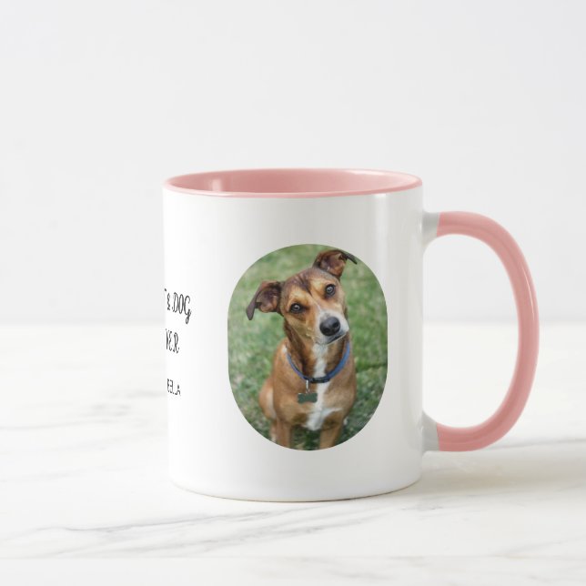 Personalized with Mimo & Bella Best Cat & Dog Mom  Mug (Right)