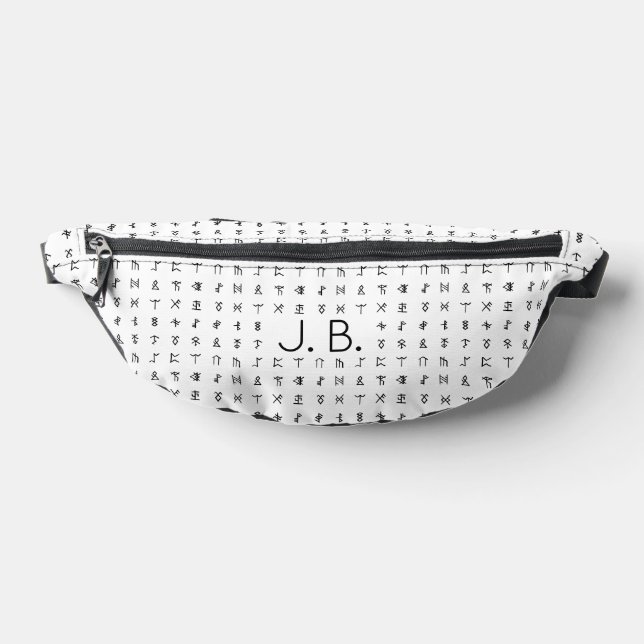 Personalized with Monogram & Runic Symbols Fanny Pack (Lay Down)
