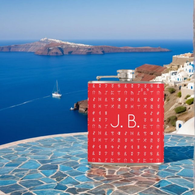 Personalized with Monogram & Runic Symbols Hip Flask (Creator Uploaded)