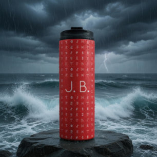 Personalized with Monogram & Runic Symbols Thermal Tumbler