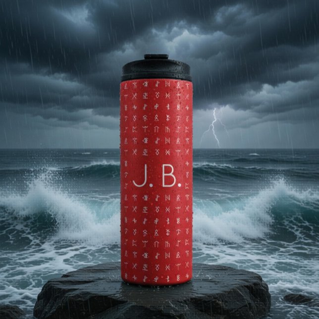 Personalized with Monogram & Runic Symbols Thermal Tumbler (Creator Uploaded)