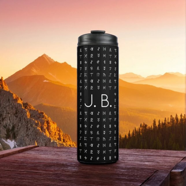 Personalized with Monogram & Runic Symbols Thermal Tumbler (Creator Uploaded)
