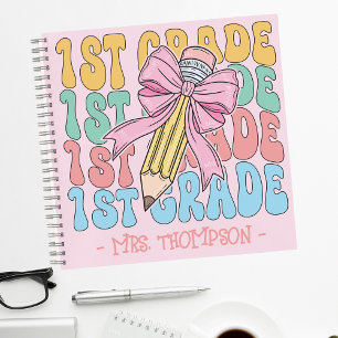 Personalized With Name 1st Grade Teacher Custom Notebook