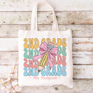 Personalized With Name 2nd Grade Teacher Custom Tote Bag