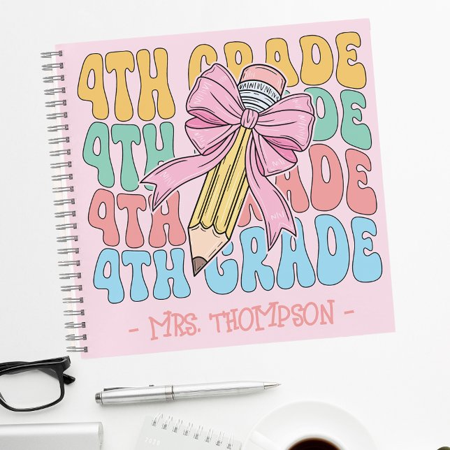 Personalized With Name 4th Grade Teacher Custom Notebook (Creator Uploaded)