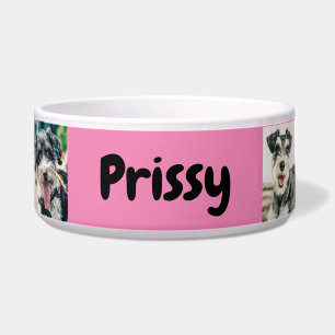 Personalized with Name and Photos   Pink Dog  Bowl
