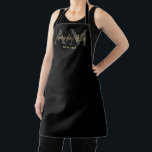 Personalized With Name Black Gold Modern Monogram Apron<br><div class="desc">Introducing our Professional Black Gold Modern Custom Minimalist Apron – a stylish and thoughtful gift for the exceptional women in your life. This personalized apron, adorned with elegant script typography and a modern minimalist script monogram, strikes the perfect balance between sophistication and functionality. Designed for the culinary enthusiast, this apron...</div>