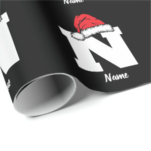 Personalized With Name Custom Monogram Christmas  Wrapping Paper