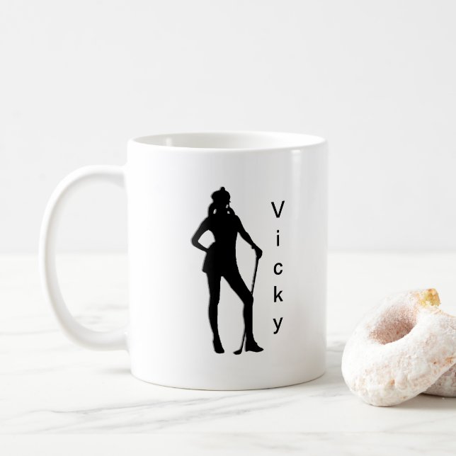Personalized with Name Female Golf Sport Coffee Mug (With Donut)