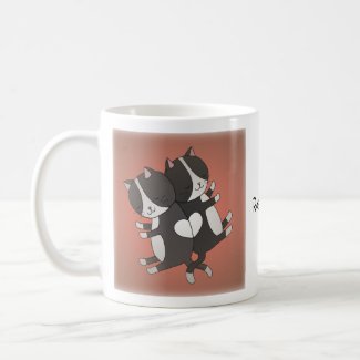 Personalized with Name mug Cute Cats couple Mug