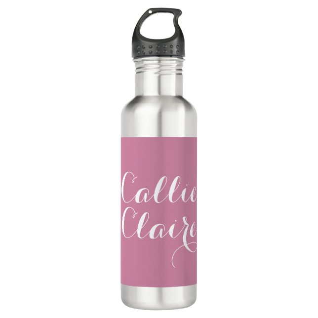 Personalized with Name Pink Water Bottle (Front)
