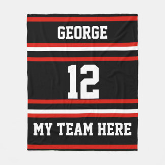 Personalized with name,#, team, sports fan Team Fleece Blanket