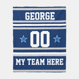 Personalized with name,#, team, sports fan Team Fleece Blanket