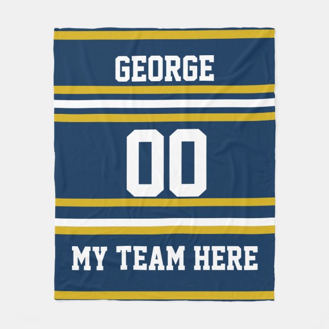 Personalized with name,#, team, sports fan Team Fleece Blanket (Front)