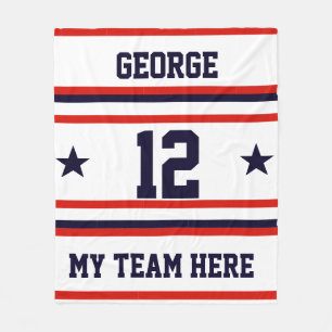 Personalized with name,#, team, sports fan Team Fleece Blanket