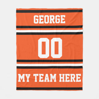Personalized with name,#, team, sports fan Team Fleece Blanket