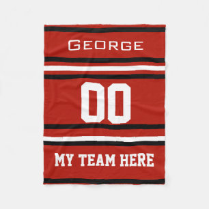 Personalized with name,#, team, sports fan Team Fleece Blanket