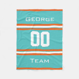 Personalized with name,#, team, sports fan Team Fleece Blanket