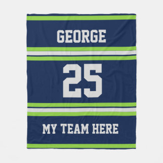 Personalized with name,#, team, sports fan Team Fleece Blanket