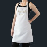 Personalized With Name White Gold Modern Monogram Apron<br><div class="desc">Introducing our Professional Elegant White Gold Modern Custom Apron – a perfect blend of sophistication and functionality, making it an exquisite gift, especially for Mother's Day. This personalized apron features elegant script typography and a modern minimalist script monogram, creating a chic and stylish touch. Designed with the culinary enthusiast in...</div>