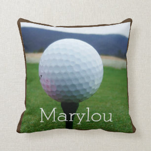 Personalized with Name white golf ball Throw Pillow