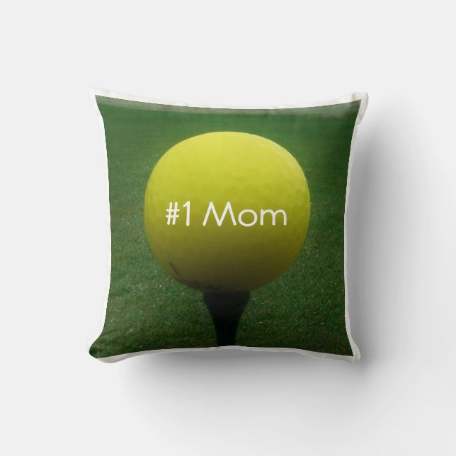 Personalized with Name Yellow golf ball Throw Pillow (Front)