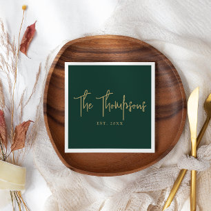 Personalized With Names Elegant Calligraphy Script Napkin