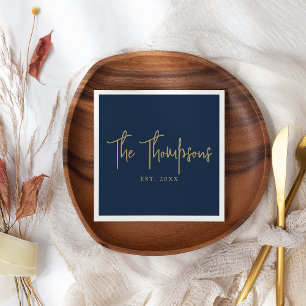 Personalized With Names Elegant Calligraphy Script Napkin