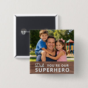 Personalized with Photo and Text 2 Inch Square Button