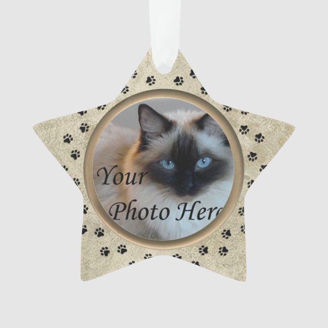 Personalized with Photo and Verse Pet Memorial Ornament (Front)
