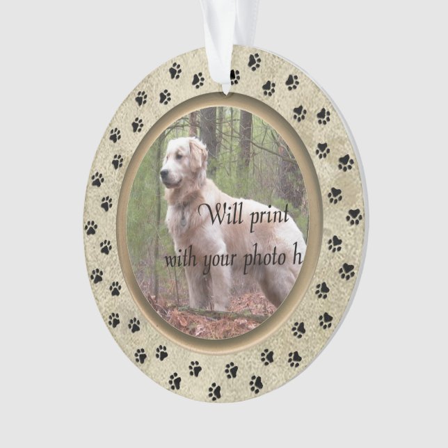 Personalized with Photo and Verse Pet Memorial Ornament (Front)