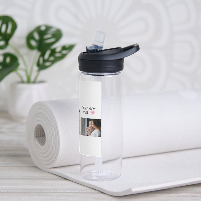 Personalized with Photo & "Best Mom Ever -  Water Bottle (Yoga)