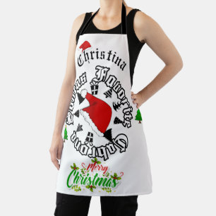 Personalized with the name Christmas Apron