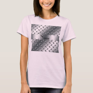 Personalized with your name diamond plate steel T-Shirt