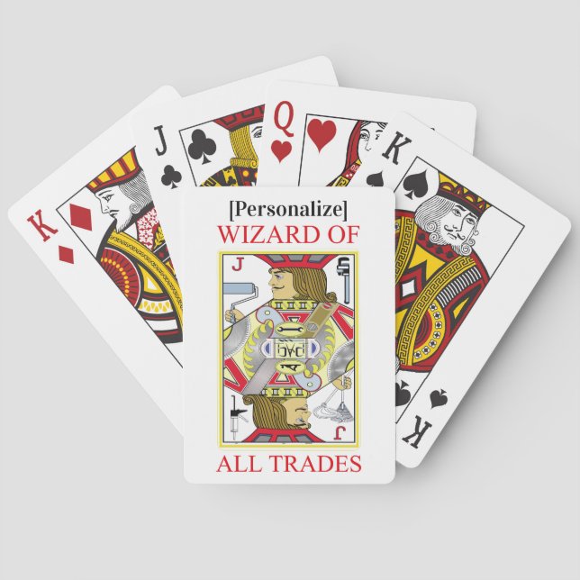 Personalized Wizard of all trades playing cards (Back)
