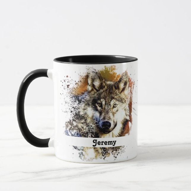 Personalized Wolf   Mug (Left)
